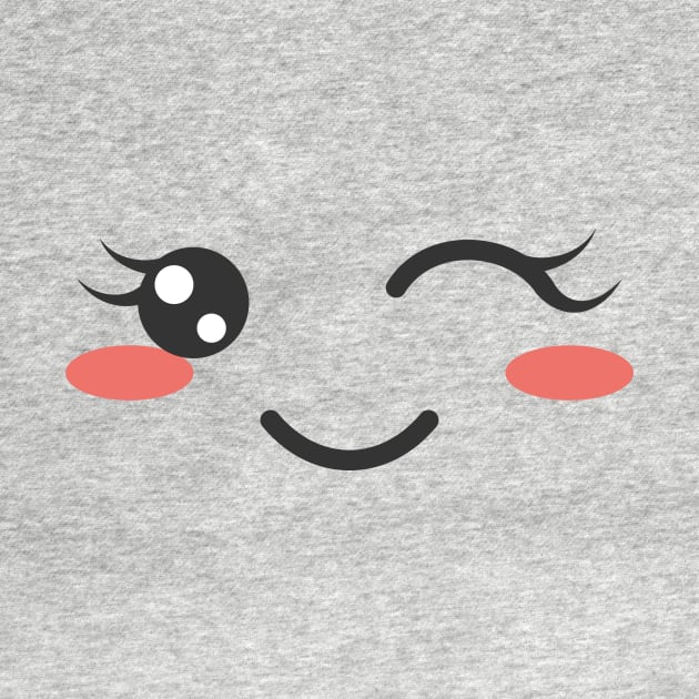 WINKING FACE CUTE KAWAII ANIME KAOMOJI EMOTICON CARTOON by Chameleon Living